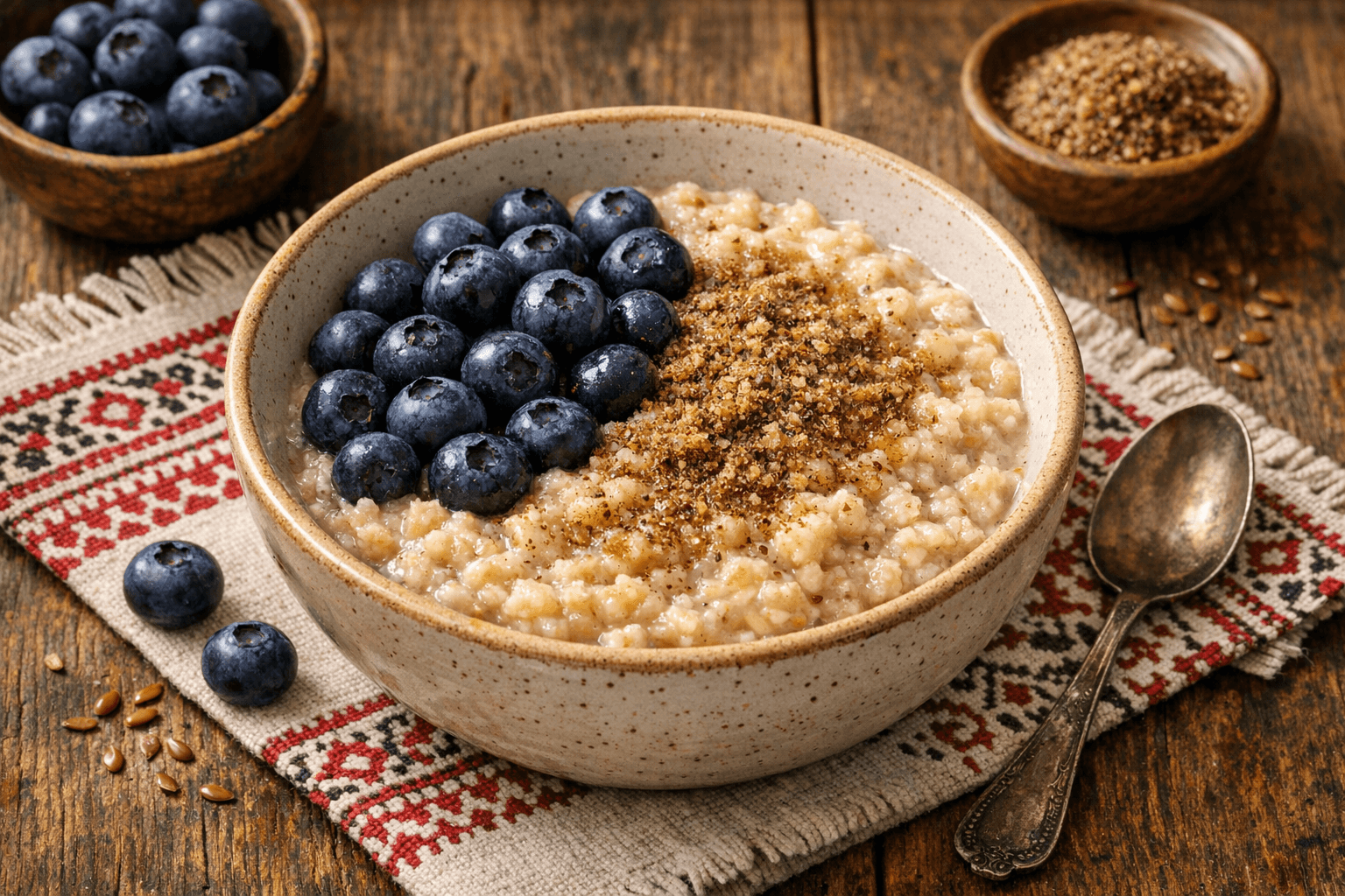 Fahéjas Zabkása Lenmaggal