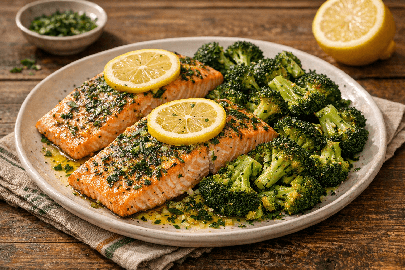 Lemon-Herb Salmon with Broccoli