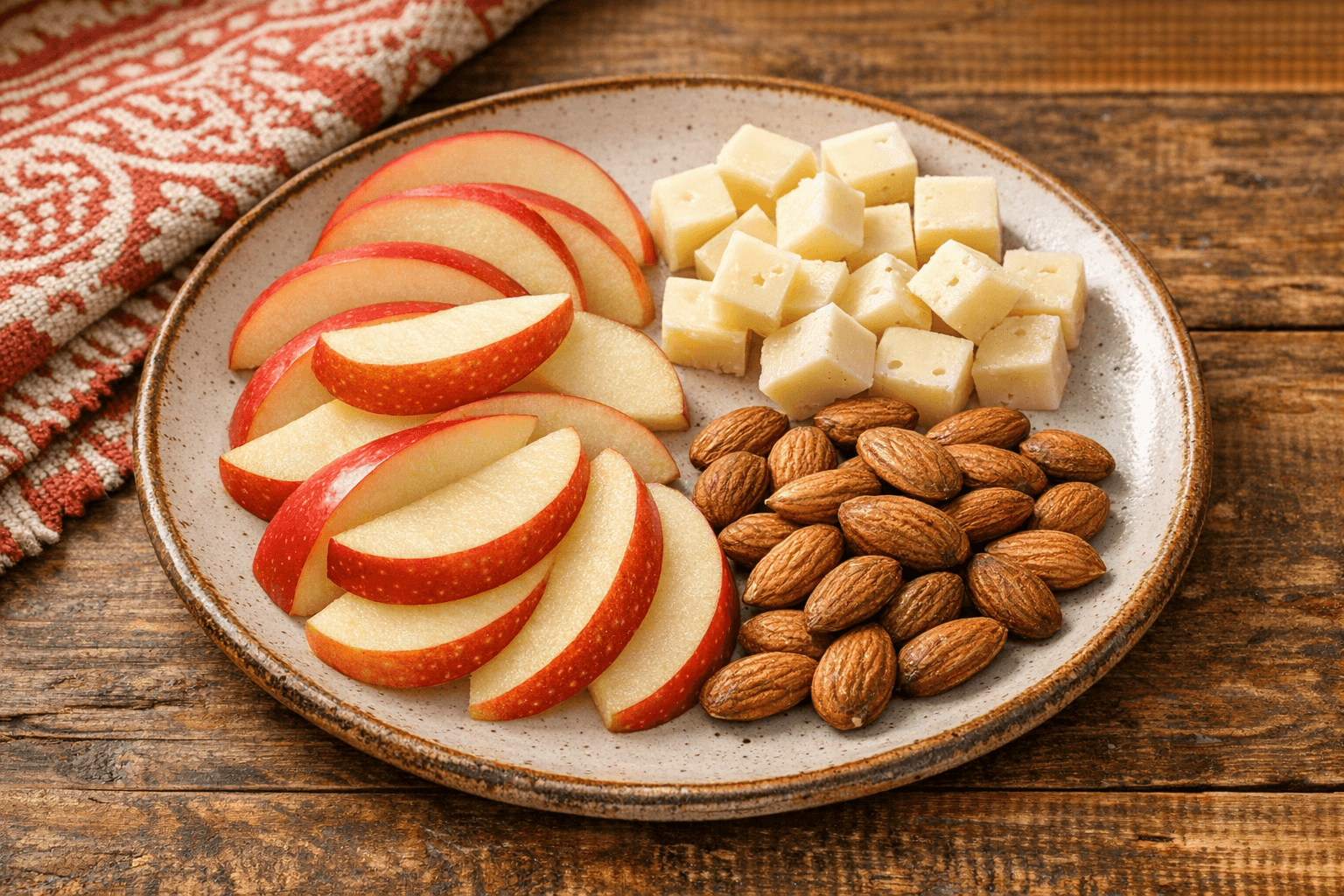 Almond Apple and Cheese Snack