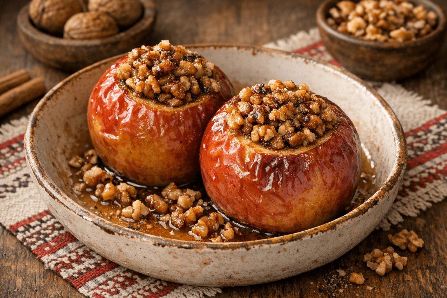 Dióval töltött sült alma