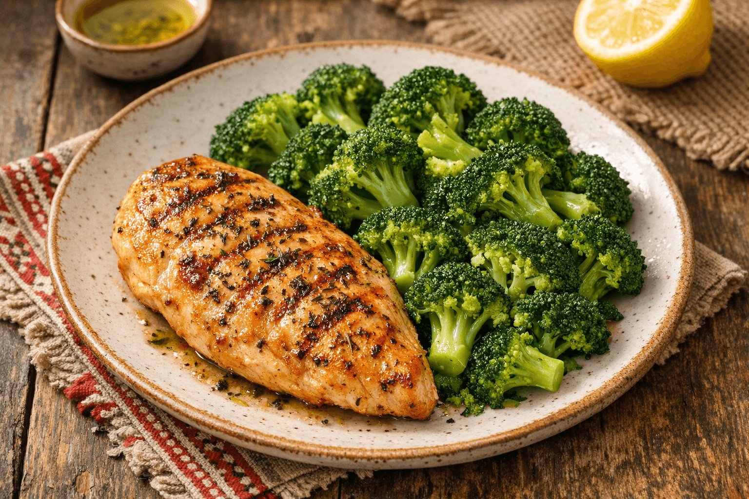 Grillezett Csirkemell Párolt Brokkolival