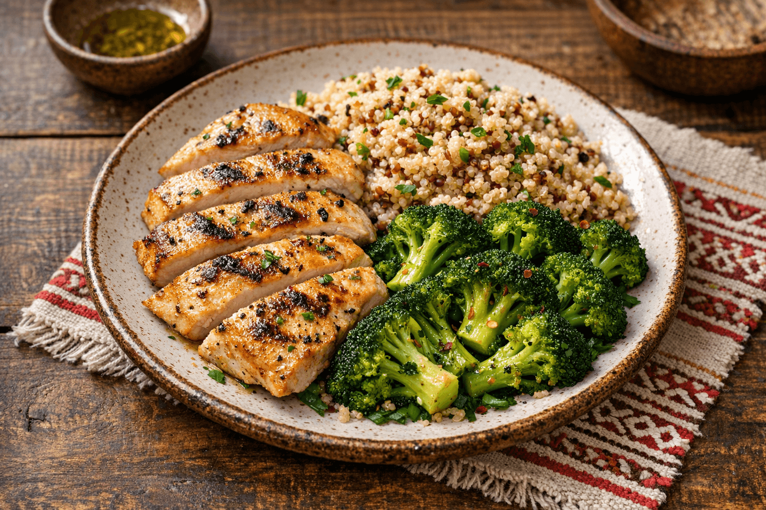 Csirkemell Quinoával és Brokkolival